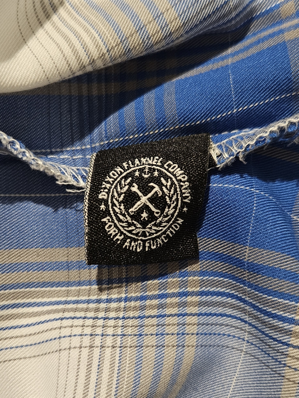 DIXXON Women's 2XL "The 1947" Blue & White Plaid Short Sleeve Bamboo Button-Up - Picture 7 of 9